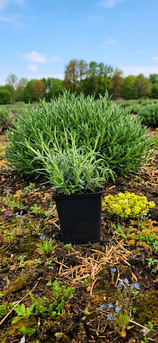 new cutting growth of Hidcote in a P9 pot 
