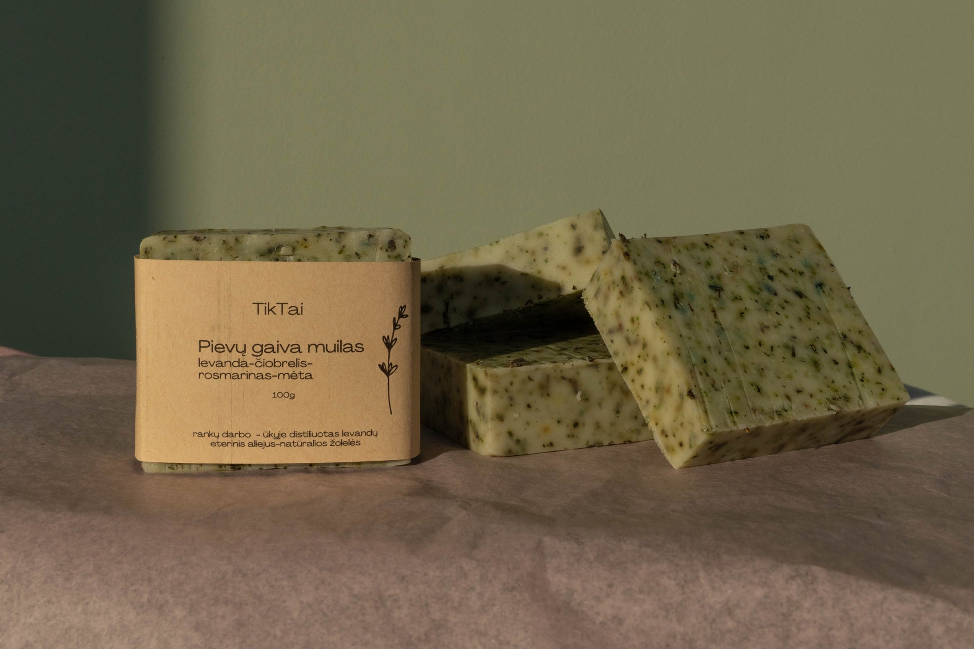 Levanda čiobrelis rosmarinas mėta muilas